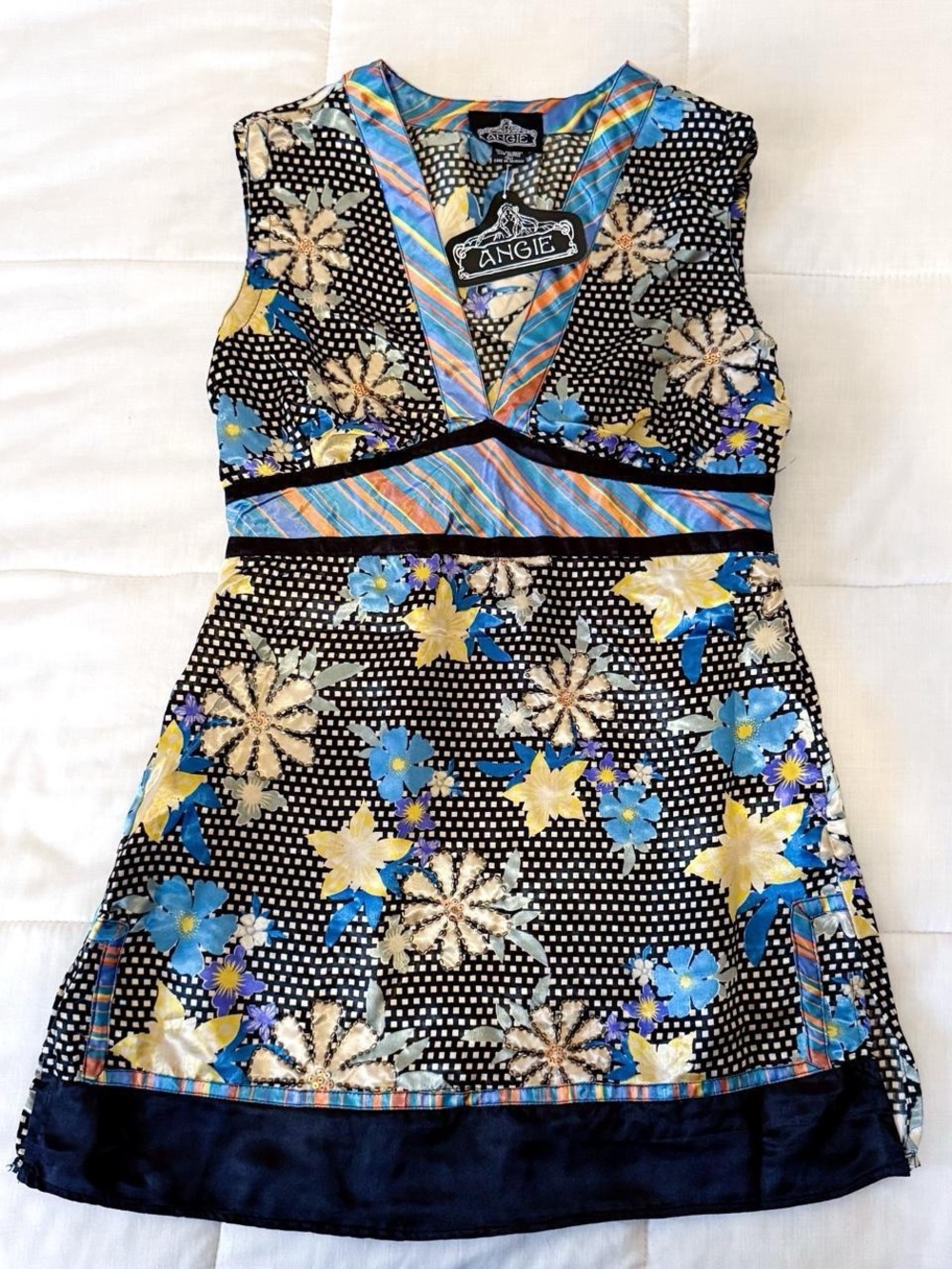 Angie floral beaded y2k tank top